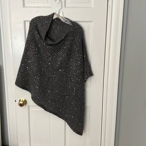 Sequined mohair poncho